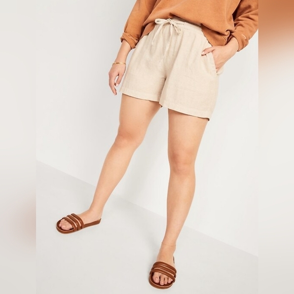 Banana Republic Highwaiated Linen Blend Shorts. Nwt. Xl - Picture 1 of 8